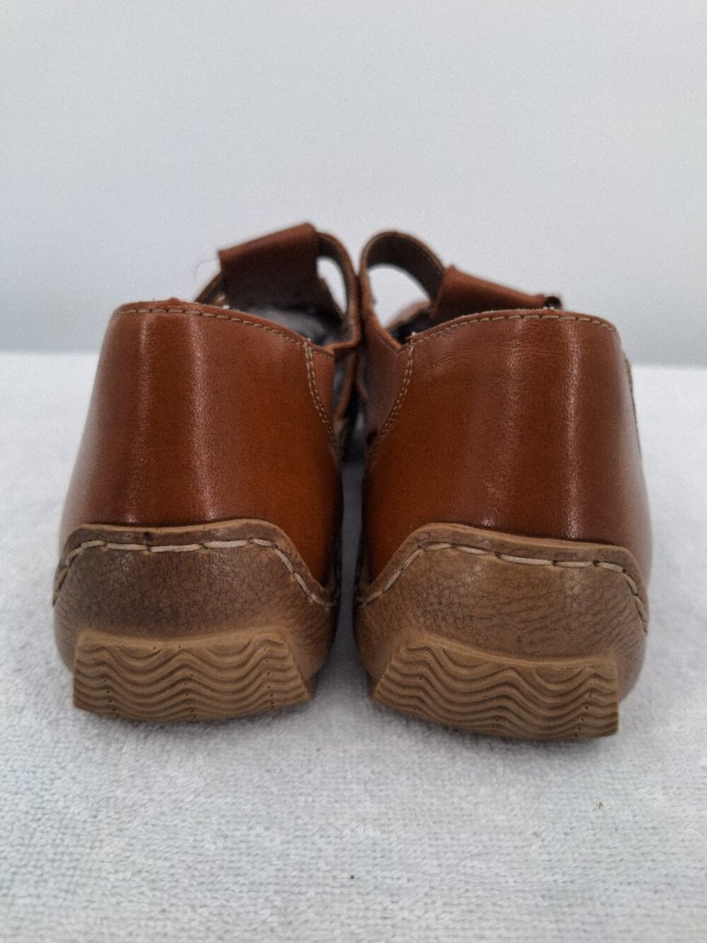 Rieker Shoes Womens 41 Anti-Stress Floral Cut Mary Jane T-Strap Brown Leather - Picture 7 of 16